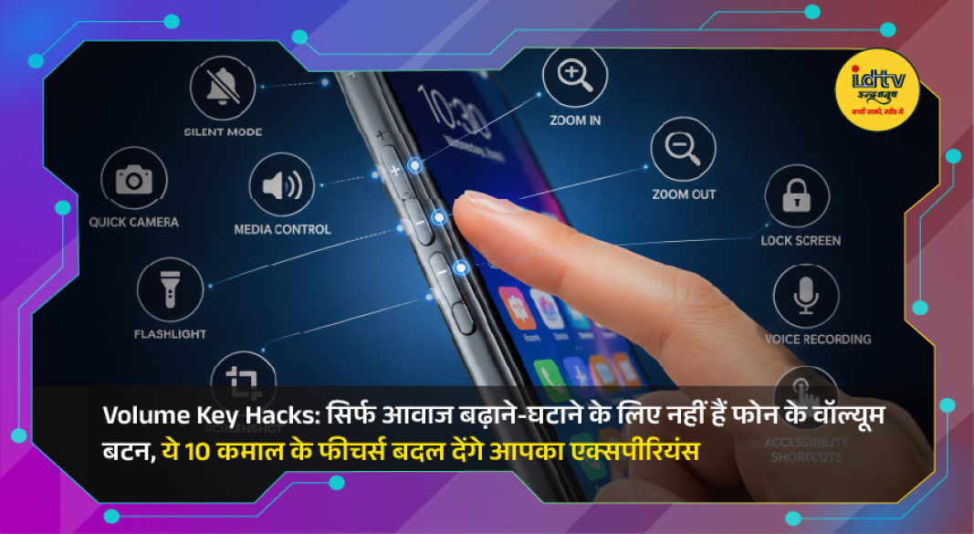 Android smartphone volume buttons demonstrating hidden features like camera controls, music shortcuts, and quick accessibility options.