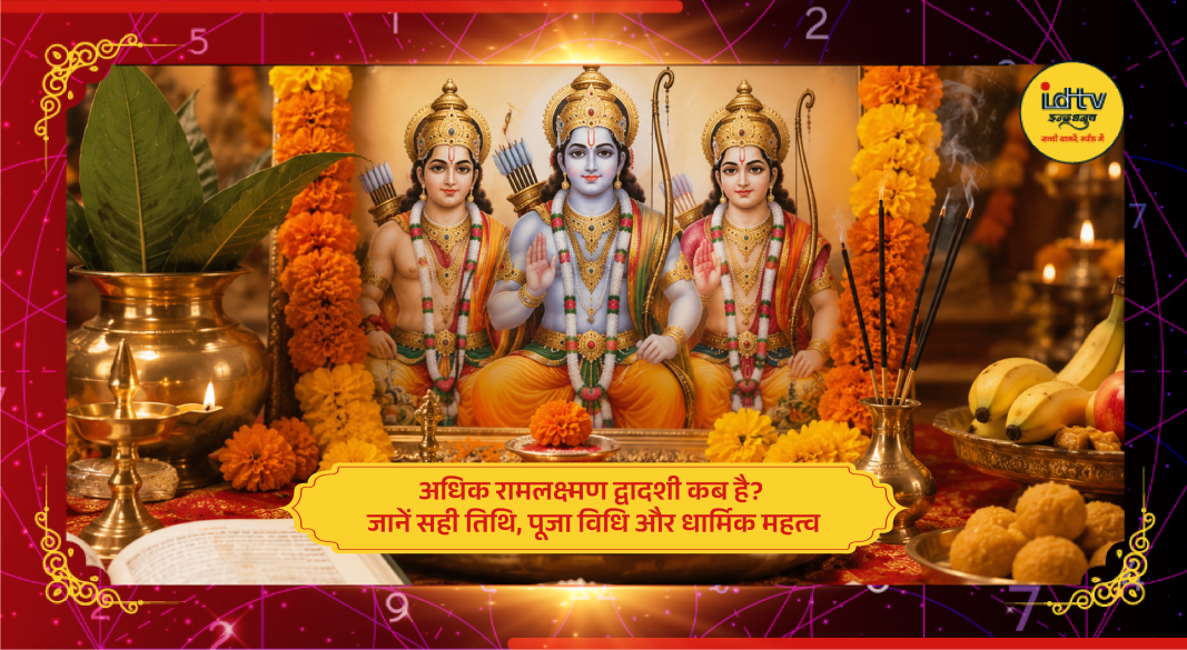 Devotees worshipping Lord Rama, Lakshmana and Goddess Sita on Adhik Ram Lakshman Dwadashi.