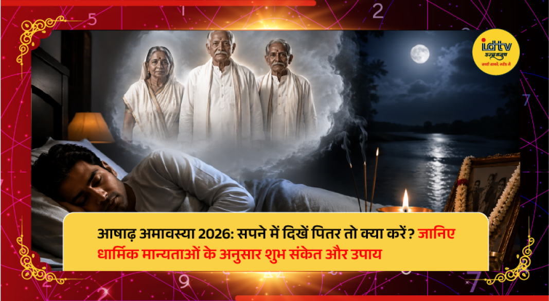 Devotee performing Pitru Tarpan ritual on Ashadh Amavasya