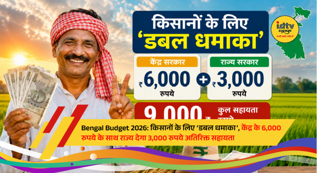West Bengal Chief Minister Shubhendu Adhikari announces farmer welfare schemes and financial aid in the state budget.