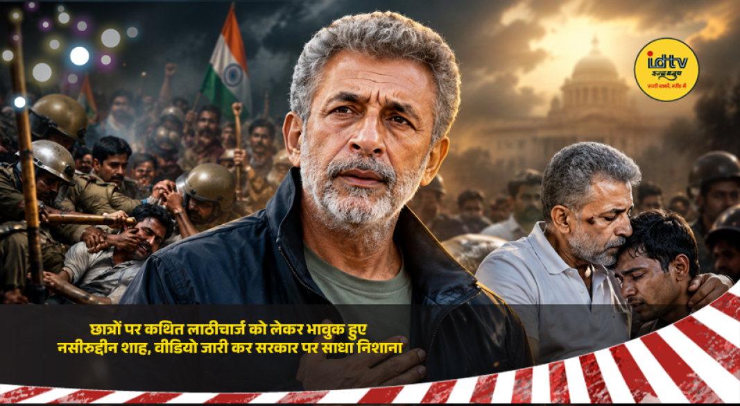 Actor Naseeruddin Shah reacts emotionally in a video over the alleged lathi-charge on protesting students at Jantar Mantar.