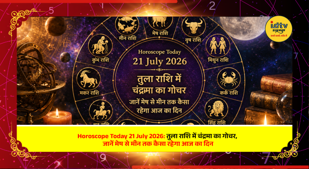 Daily horoscope for July 21, 2026, highlighting zodiac predictions as the Moon transits into Libra.