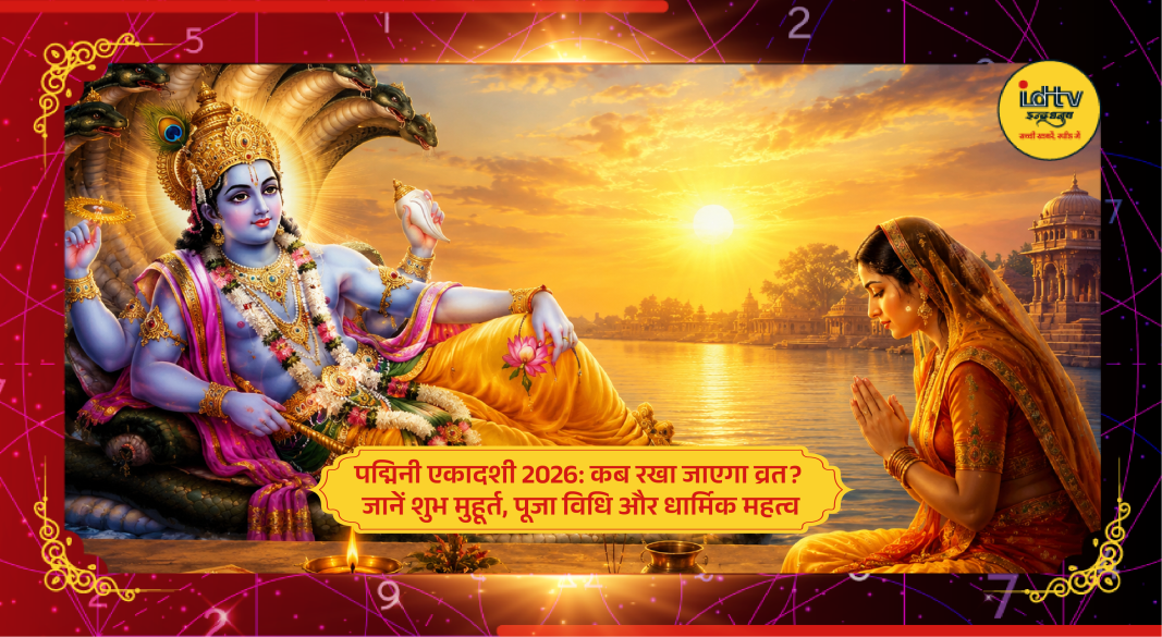 Devotees worship Lord Vishnu and Goddess Lakshmi on Padmini Ekadashi during Adhik Maas fasting rituals