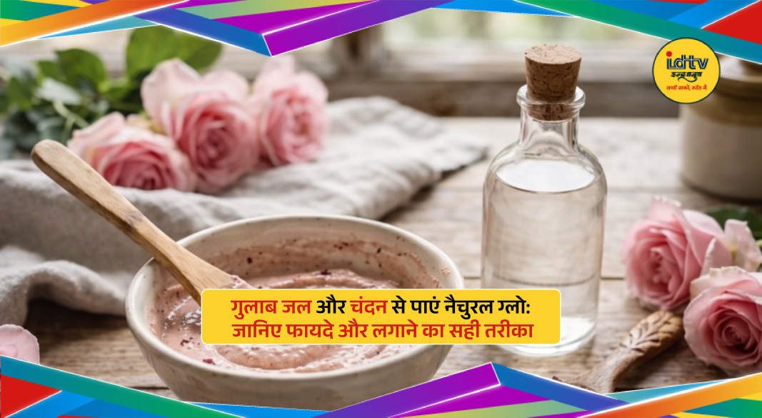 rose water and sandalwood face pack for natural glowing skin in summer skincare routine.