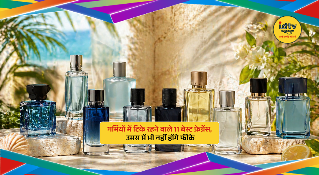 Collection of summer perfumes with citrus, floral and woody notes suitable for humid weather