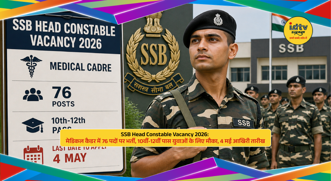 SSB Head Constable Medical Cadre Recruitment 2026 notification for 76 vacancies