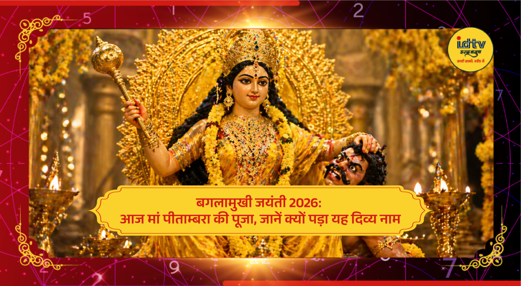 Devotees worship Maa Baglamukhi with yellow flowers, turmeric garlands and traditional rituals on Jayanti