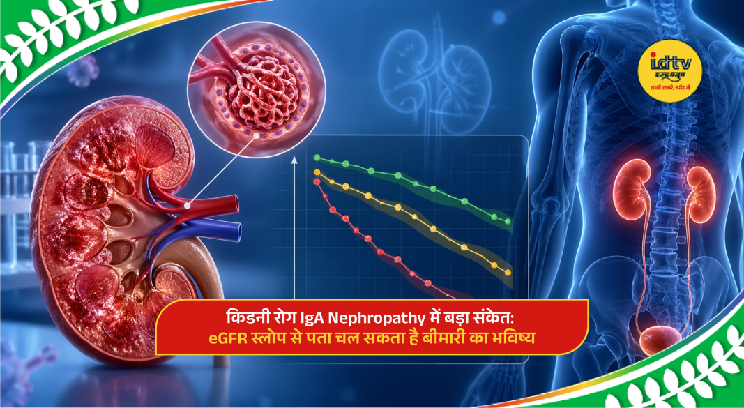 Doctor analyzing kidney report with eGFR levels for IgA Nephropathy patient monitoring