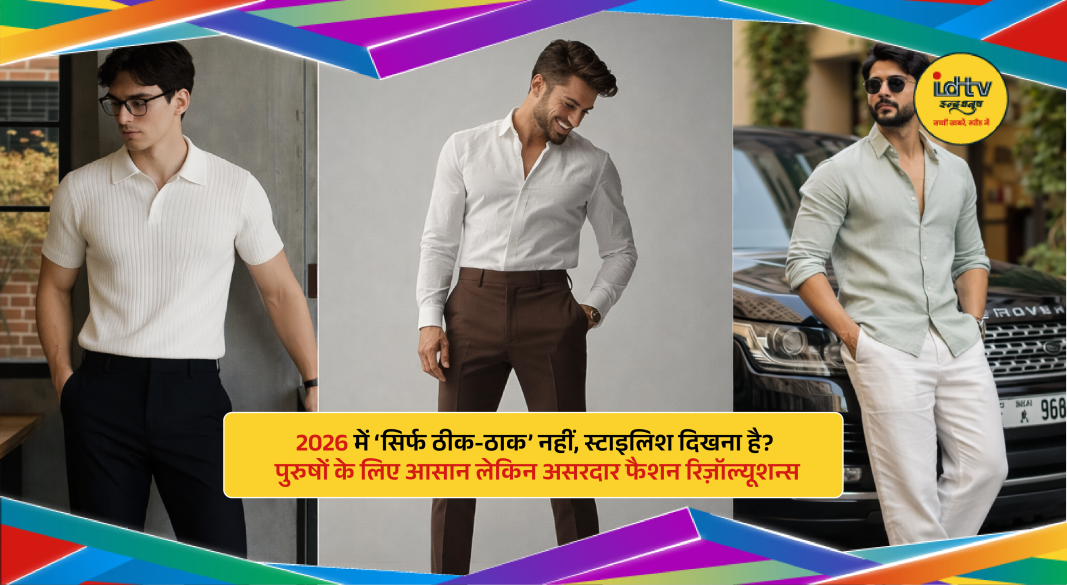 Stylish men fashion outfits 2026 with modern wardrobe essentials and trendy colors