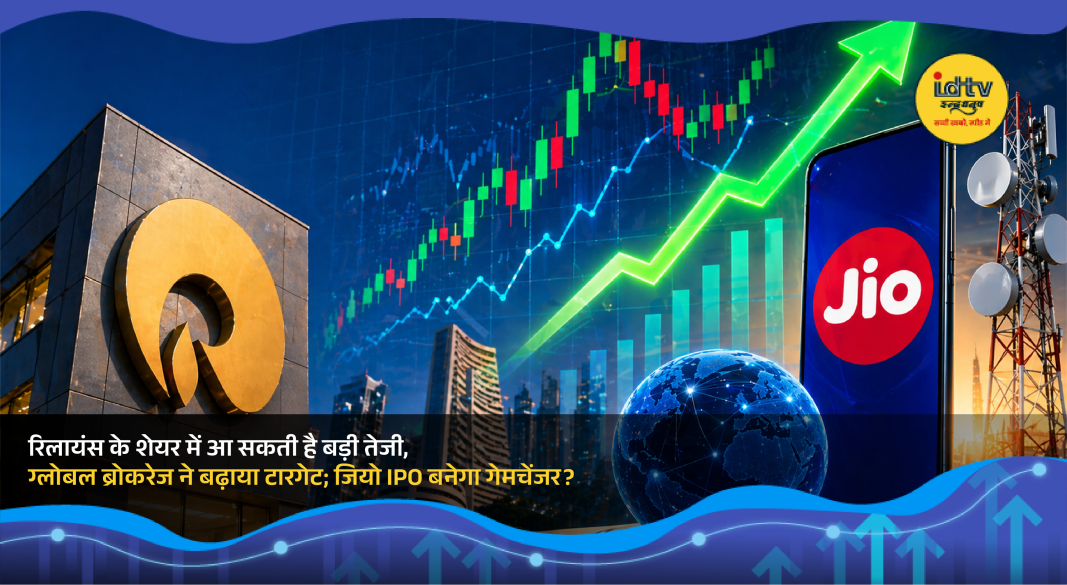 Reliance Industries stock chart rising with Jio IPO news boosting investor sentiment in market