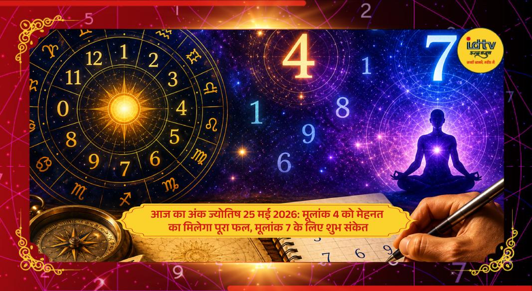 Numerology chart with life path numbers and daily predictions for May 25, 2026