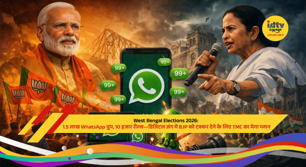 TMC digital campaign team managing WhatsApp groups and social media strategy for West Bengal Elections 2026