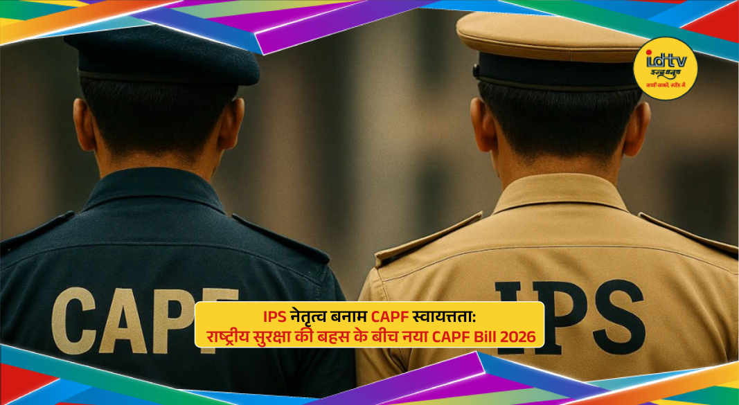 CAPF personnel with IPS officers during security operation highlighting leadership debate over CAPF Bill 2026