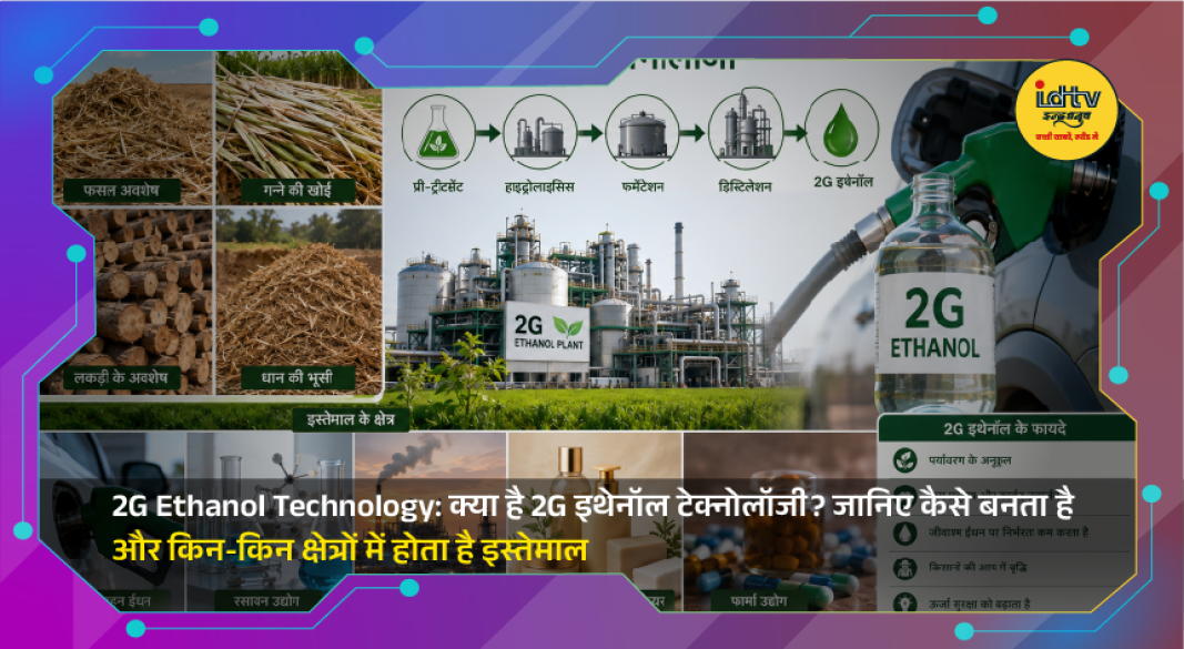 Agricultural waste being processed into 2G ethanol for clean fuel and industrial applications.